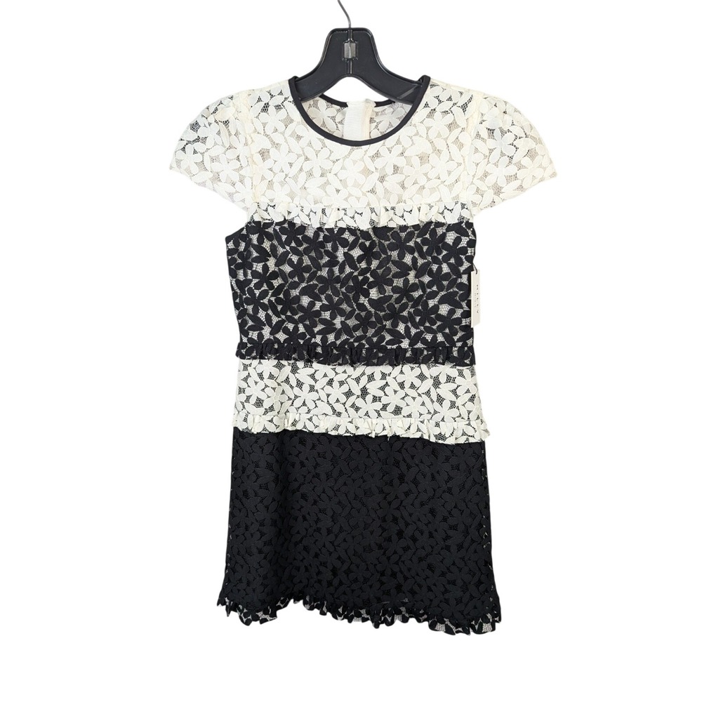 Milly Minis Girls Black White Floral Lace Sheath Dress Size 12 NWT Made in USA